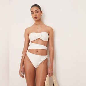 Abercrombie NWT white swim one piece with cut outs